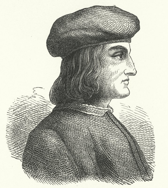 Aldus Manutius, Venedikli hümanist, bilgin, yazıcı ve yayıncı (gravür) by German School