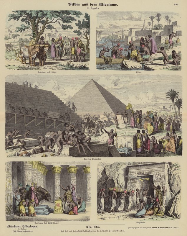 Antik Mısır (renkli gravür) by German School