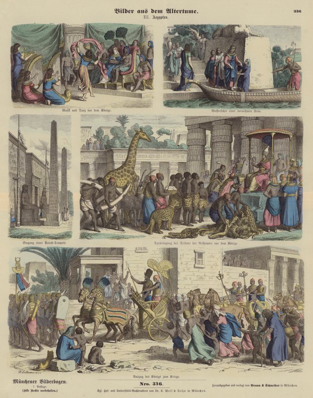 Antik Mısır (renkli gravür) by German School