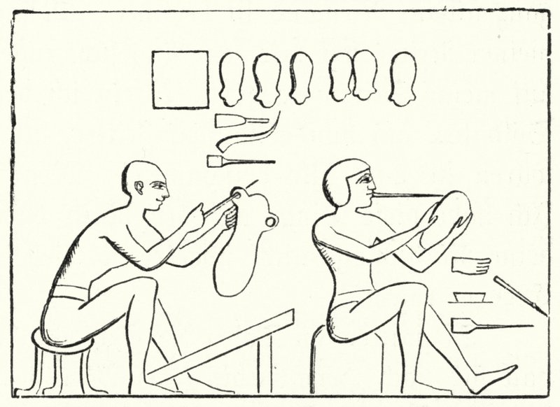 Eski Mısırlı kunduracılar (gravür) by German School