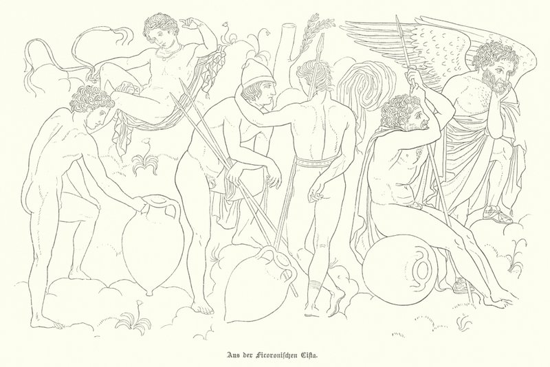 Antik Yunan sanatı (gravür) by German School