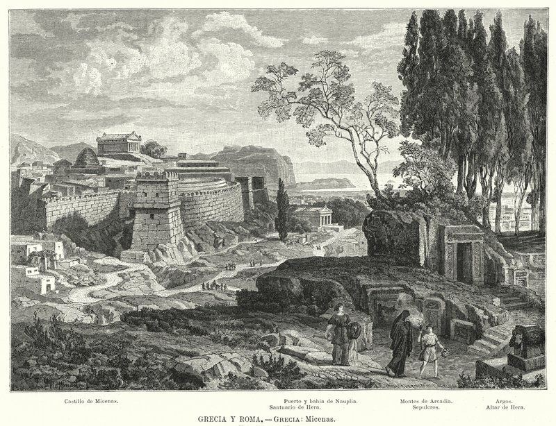 Antik Yunan şehri Miken (lito) by German School
