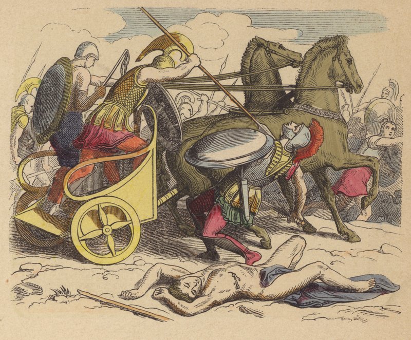 Antik Yunan savaş arabası by German School