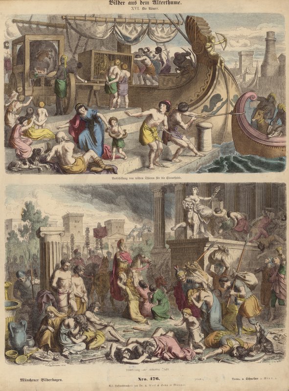 Antik Roma (renkli gravür) by German School