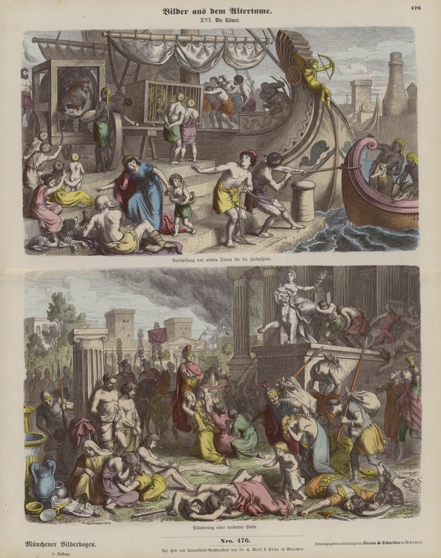 Antik Roma (renkli gravür) by German School
