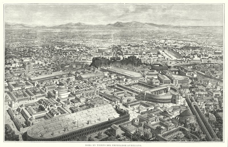 İmparator Marcus Aurelius zamanında Antik Roma by German School