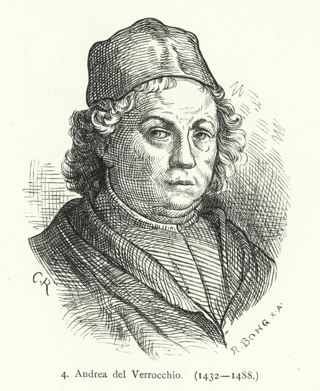 Andrea del Verrocchio, İtalyan Rönesans ressamı, heykeltıraş ve kuyumcu (gravür) by German School