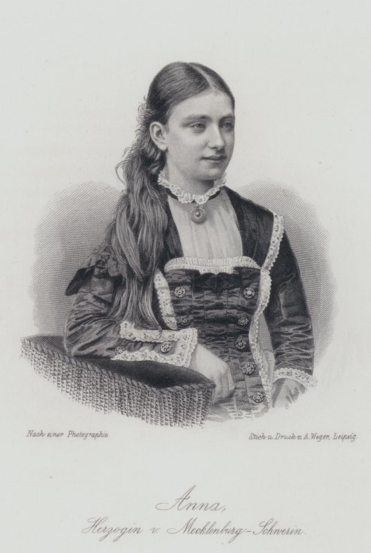 Anna, Mecklenburg-Schwerin Düşesi (gravür) by German School