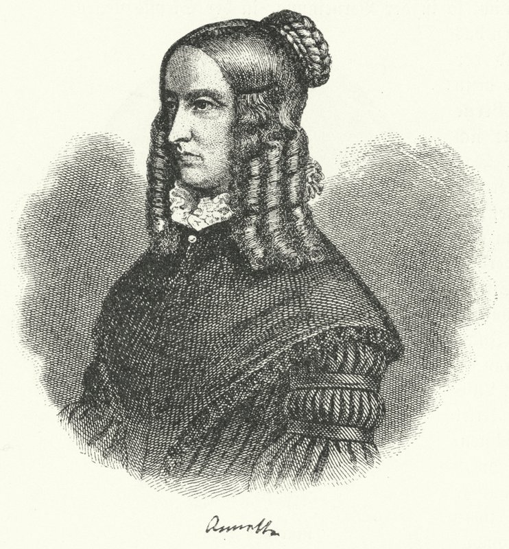 Annette von Droste-Hulshoff, Alman yazar ve besteci (gravür) by German School