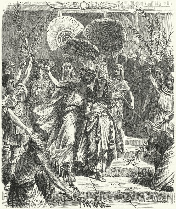 Antonius ve Kleopatra, Osiris ve Isis olarak (gravür) by German School