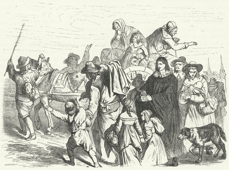 Fransız Huguenot göçmenlerinin Büyük Seçmen Frederick William'ın 1685'te Potsdam Fermanı'nı yayınlamasından sonra Brandenburg'a gelişi (gravür) by German School