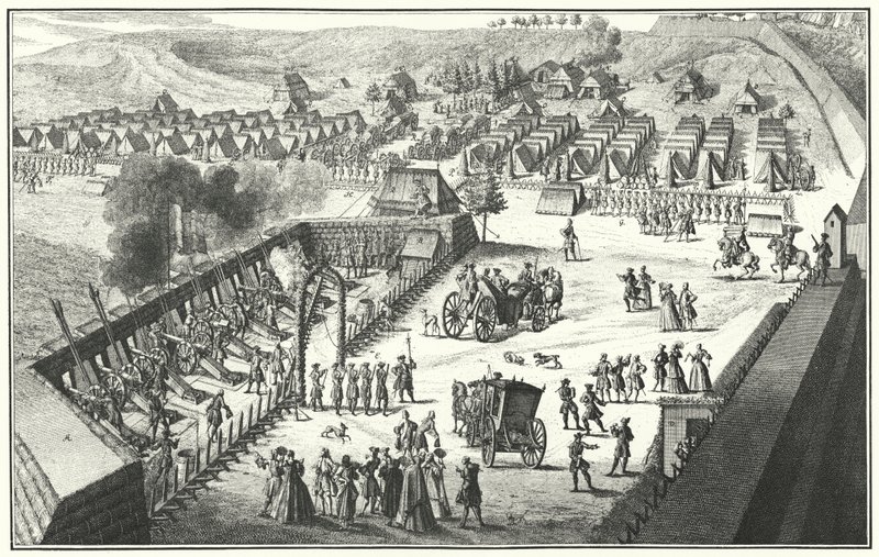 Topçu ateşleme tatbikatı, Nürnberg, 1733 (gravür) by German School
