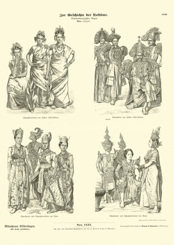 Asyalı aktör kostümleri, 19. yüzyılın sonlarında by German School