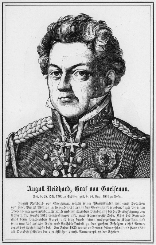 August Neidhard, Gneisenau Kontu (gravür) by German School