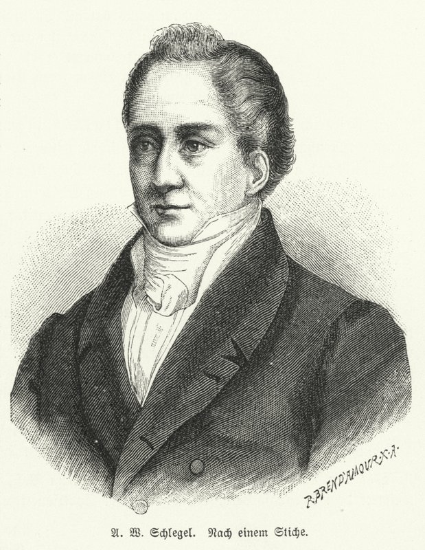 August Wilhelm Schlegel, Alman şair ve çevirmen (lito) by German School