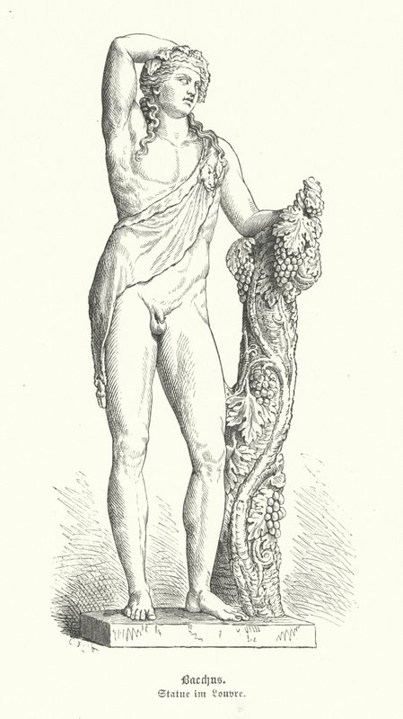 Bacchus, Roma şarap tanrısı (gravür) by German School