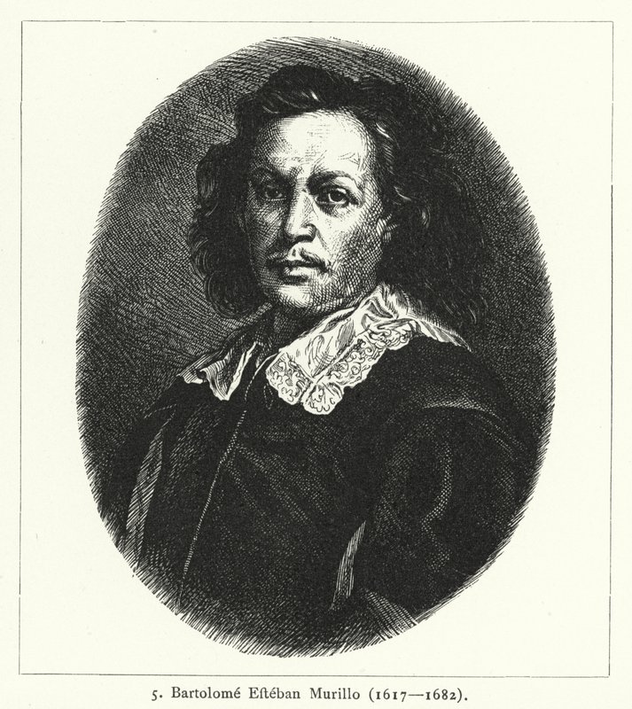 Bartolome Esteban Murillo, İspanyol Barok ressam (gravür) by German School