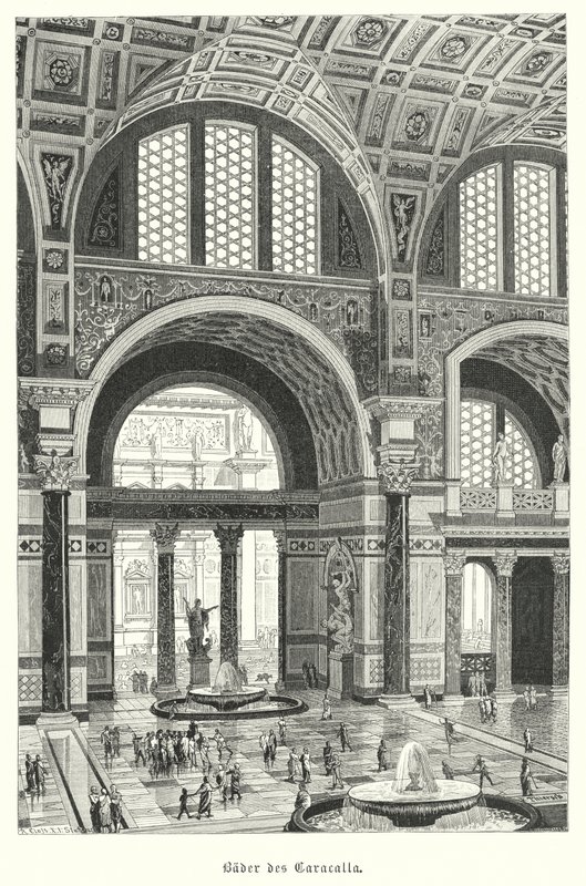 Caracalla Hamamları, Roma (gravür) by German School