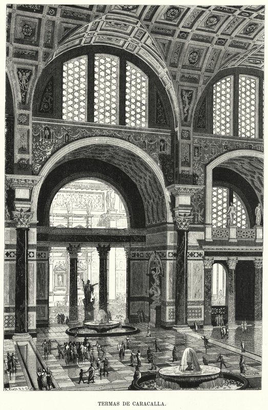 Caracalla Hamamları, Roma (lito) by German School