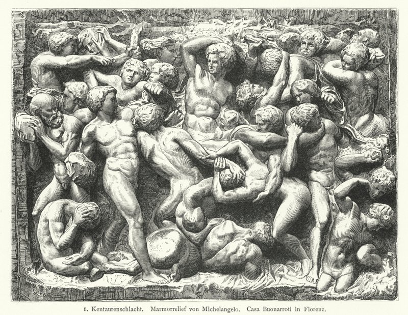 Centaurların Savaşı, Michelangelo