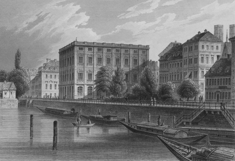 Bauakademie, Berlin (çelik gravür) by German School