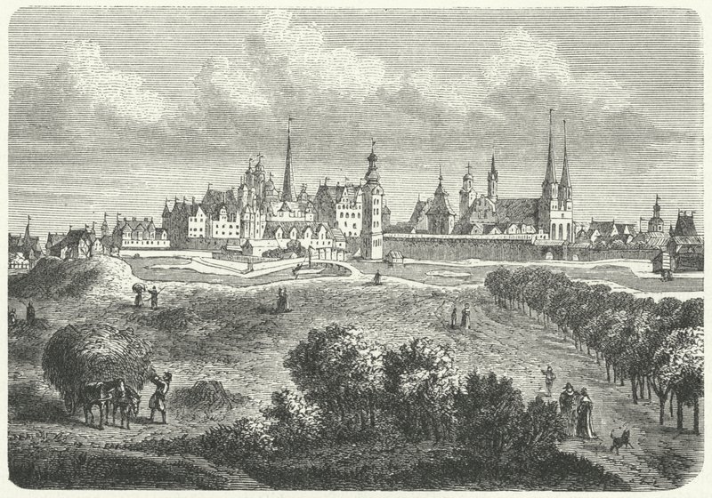 17. yüzyılda Berlin ve Coln (gravür) by German School