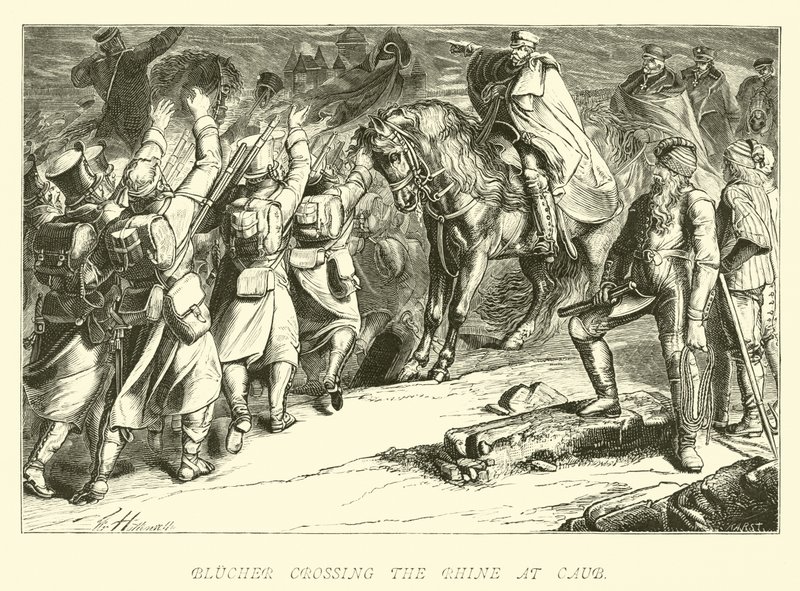 Caub'da Ren Nehri'ni geçen Blucher by German School