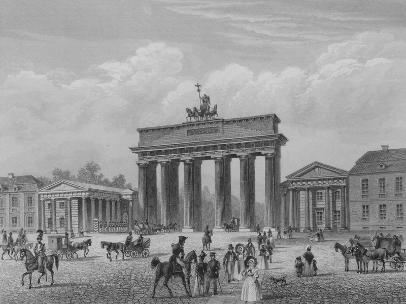 Brandenburg Kapısı, Berlin (çelik oyma) by German School