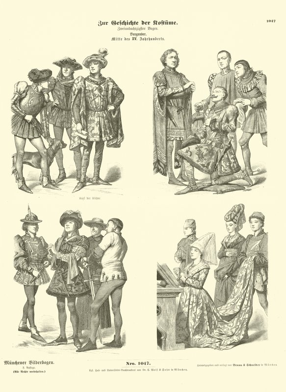 Burgonya kostümleri, 15. yüzyıl ortası by German School