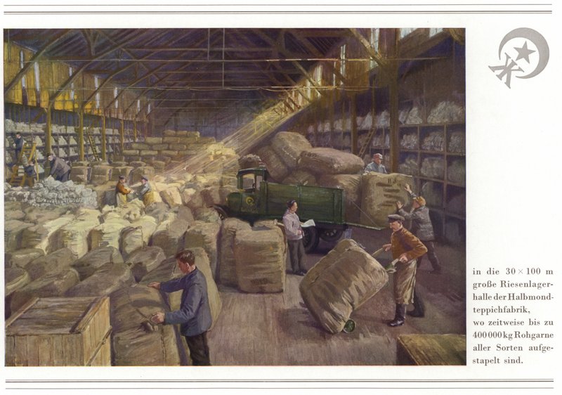 Halı üreticileri Halbmond-Teppichfabrik Von Koch Und Te Kock (renkli lito) by German School