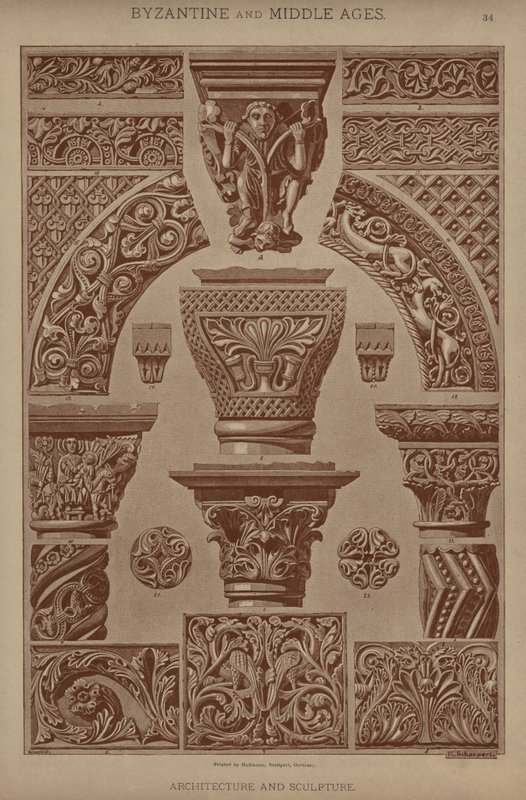 Bizans ve Orta Çağ, Mimarlık ve Heykel (renkli taş) by German School