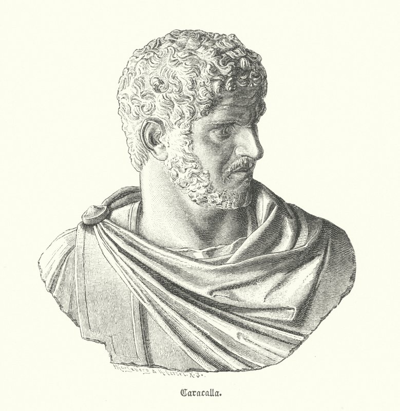 Caracalla, Roma imparatoru (gravür) by German School