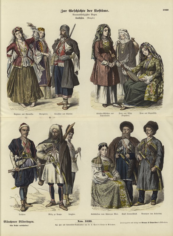 Kafkas Kostümleri, 19. Yüzyıl by German School