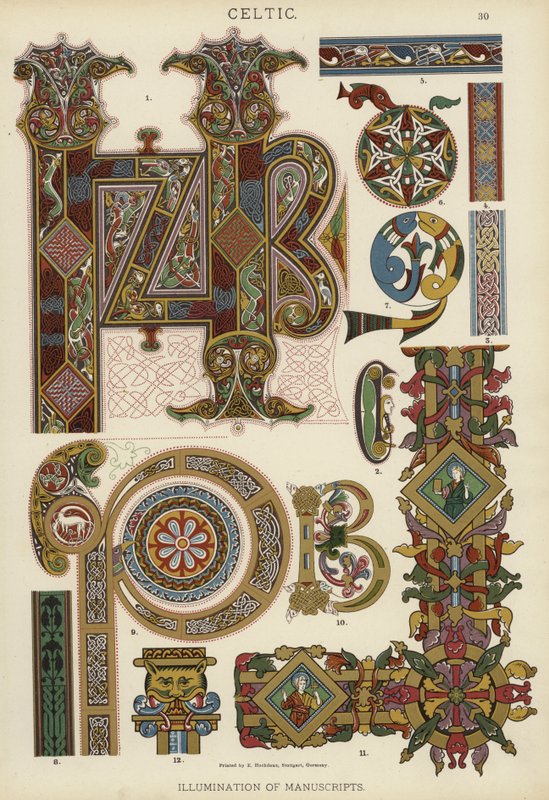 Kelt, El Yazmalarının Aydınlatması (renkli taş) by German School
