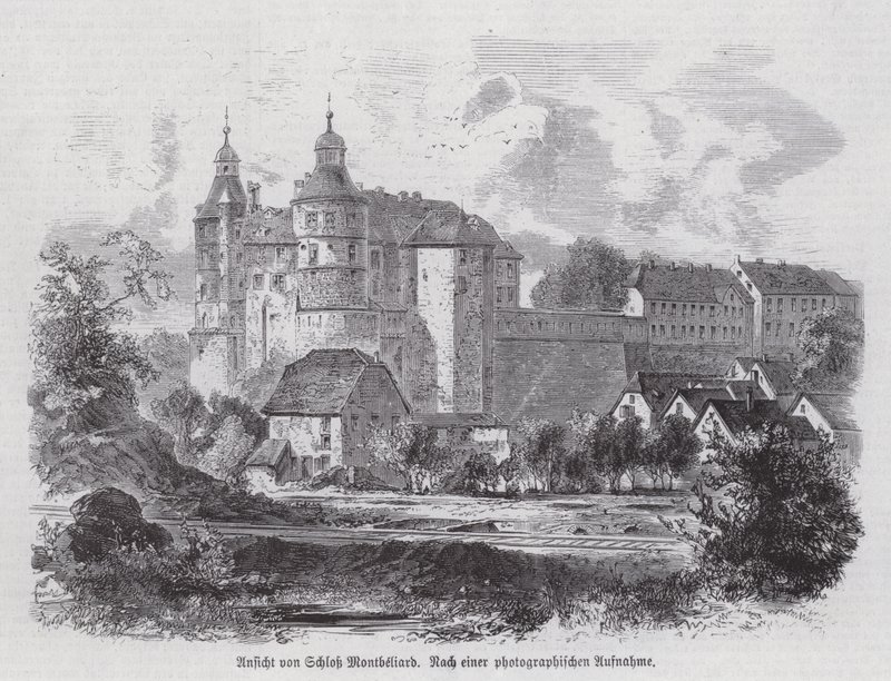 Chateau de Montbeliard, Fransa (gravür) by German School