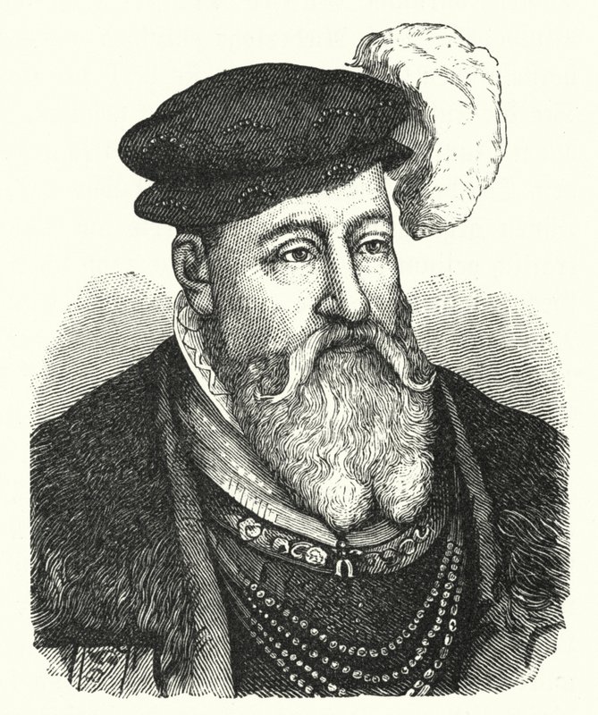 Danimarka Kralı III. Christian; ve Norveç (gravür) by German School