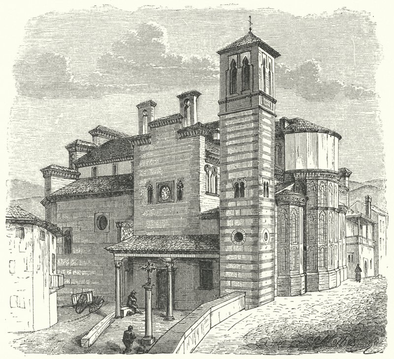 Santiago del Arrabal Kilisesi, Toledo, İspanya (gravür) by German School