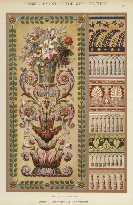 XIX. Yüzyılın Başlangıcı, Goblen Goblen ve Dantel (renkli lito) by German School