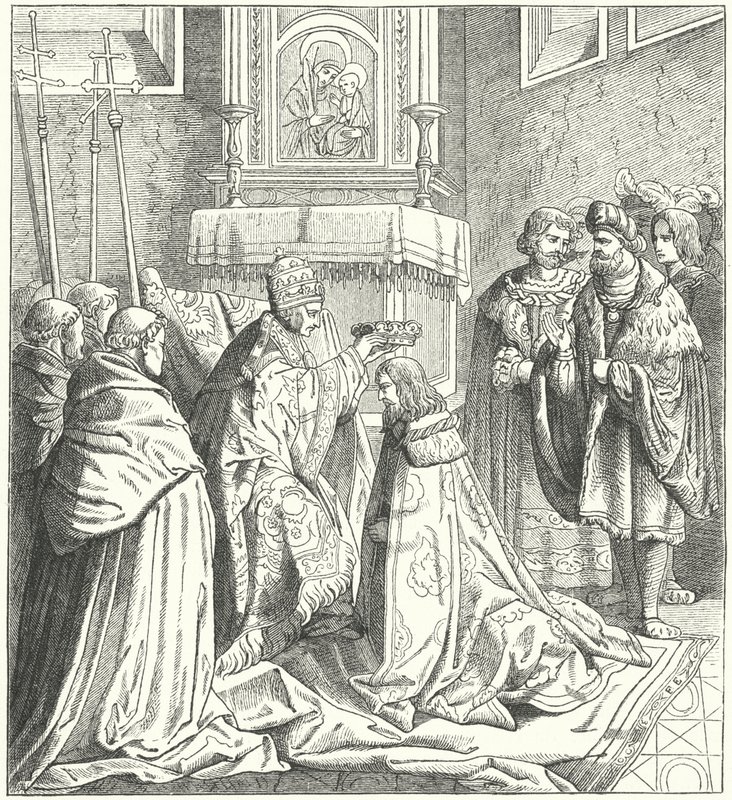 Kutsal Roma İmparatoru Frederick III'ün taç giyme töreni by German School