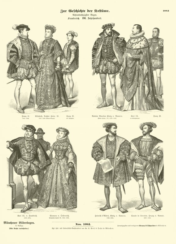 Fransız kraliyet ve soylularının kostümü, 16. yüzyıl by German School