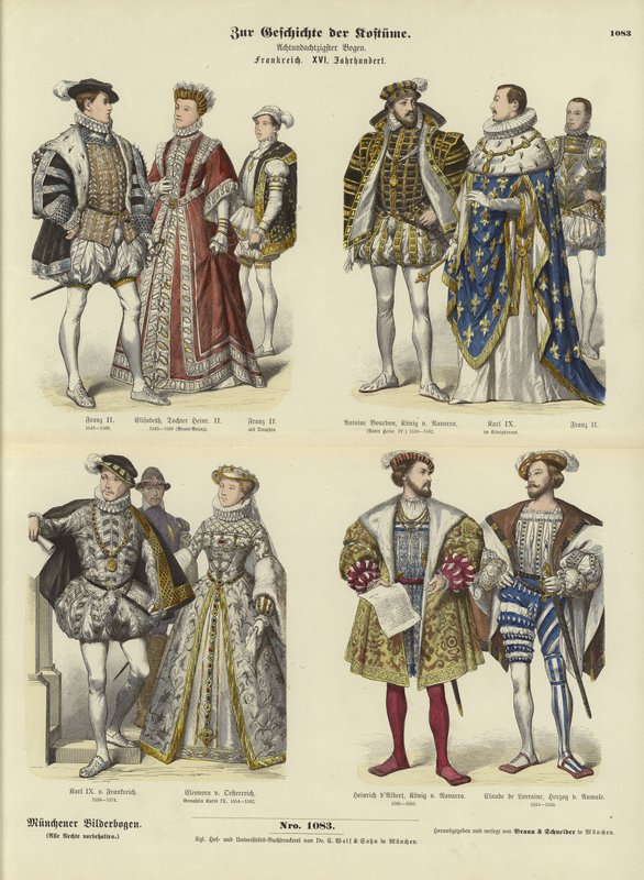 Fransız kraliyet ve soylularının kostümü, 16. yüzyıl by German School