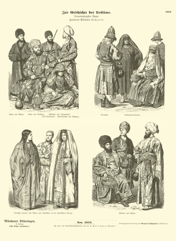 Orta Asya Kostümleri, 19. Yüzyıl Sonları by German School