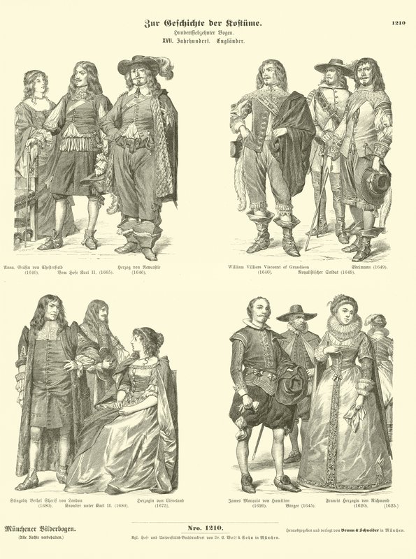 İngiliz soylularının kostümleri, 17. Yüzyıl by German School