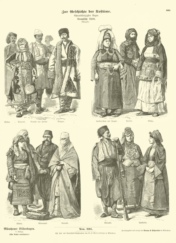 Osmanlı Türk Avrupası Kostümleri, 19. Yüzyıl Sonu by German School