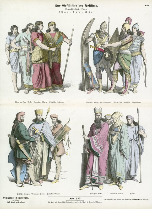 Eski Asurlular, Persler ve Medlerin kostümleri by German School