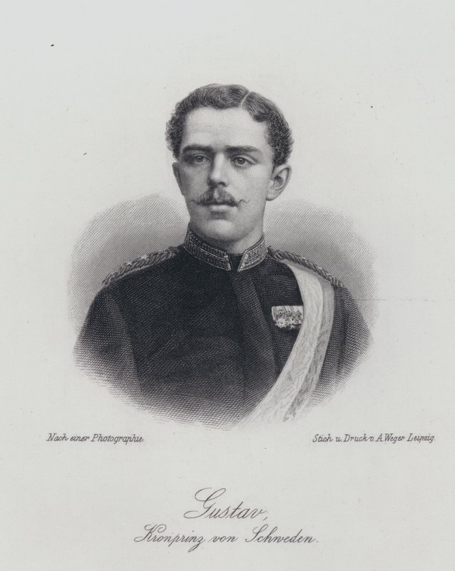 İsveç Veliaht Prensi Gustaf, gelecekteki Kral Gustaf V (gravür) by German School