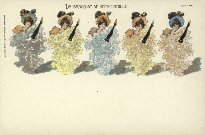 Da Brauchst De Keene Brille (renkli taş baskı) by German School