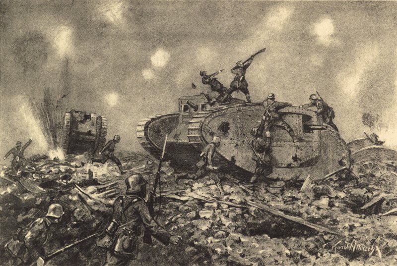 Alman kuvvetleri tarafından İngiliz tanklarının imhası by German School
