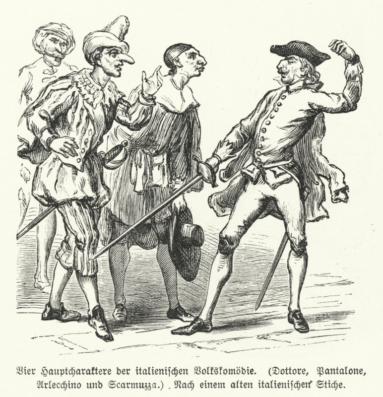 Doktor, Pantalone, Arlecchino ve Scaramuccia, Commedia dell