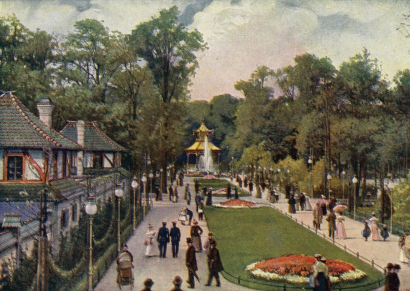 Dreisternpromenade, Berlin Hayvanat Bahçesi, Almanya (renkli taş) by German School